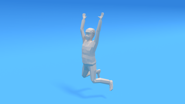 low poly kid jumping 3D Model .c4d .max .obj .3ds .fbx .stl .blend 