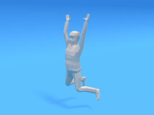 low poly kid jumping 3D Модель