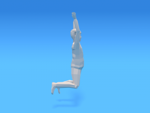 low poly kid jumping 3D Model