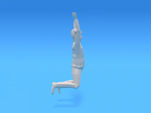 low poly kid jumping 3D Model