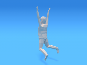 low poly kid jumping 3D Model