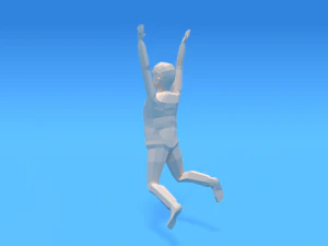 low poly kid jumping 3D Model
