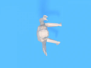 low poly kid jumping 3D Model
