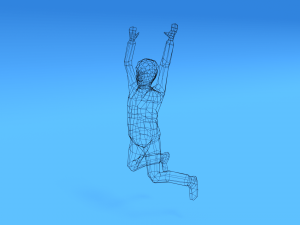 low poly kid jumping 3D Model