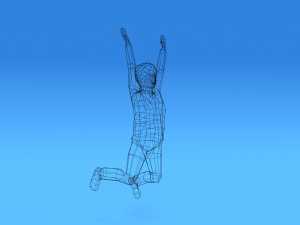 low poly kid jumping 3D Model