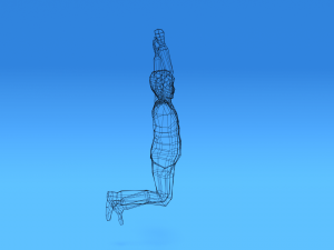 low poly kid jumping 3D Model