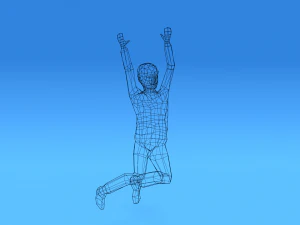 low poly kid jumping 3D Model