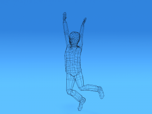 low poly kid jumping 3D Model