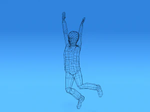 low poly kid jumping 3D Model