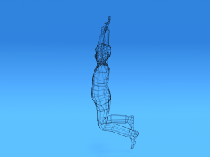 low poly kid jumping 3D Model