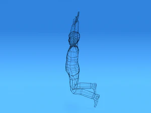 low poly kid jumping 3D Model