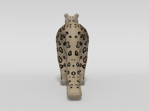 low poly cartoon snow leopard 3D Model
