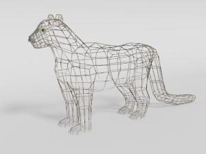 low poly cartoon snow leopard 3D Model