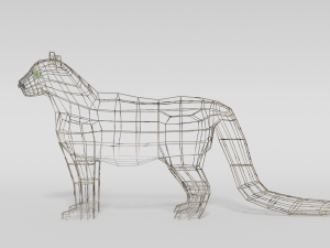low poly cartoon snow leopard 3D Model