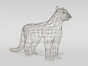 low poly cartoon snow leopard 3D Model