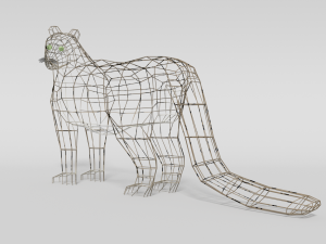 low poly cartoon snow leopard 3D Model
