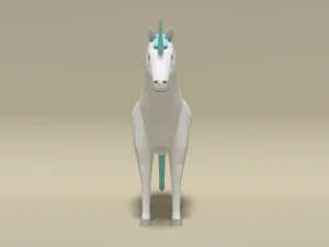 low poly cartoon unicorn 3D Model