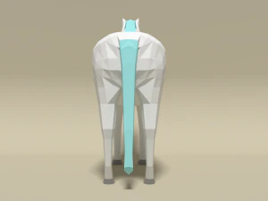 low poly cartoon unicorn 3D Model