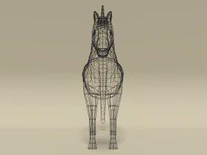 low poly cartoon unicorn 3D Model