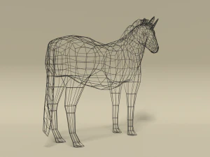 low poly cartoon unicorn 3D Model