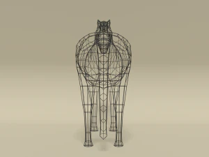 low poly cartoon unicorn 3D Model