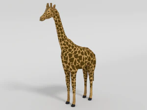 low poly cartoon african animals collection 3D Model