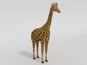 low poly cartoon african animals collection 3D Model