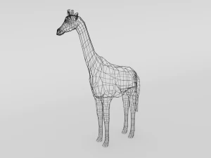low poly cartoon african animals collection 3D Model