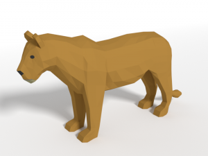low poly cartoon african animals collection 3Dモデル