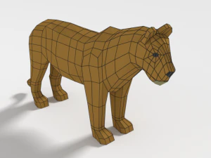 low poly cartoon african animals collection 3D Model