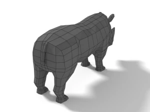 low poly cartoon african animals collection 3D Model