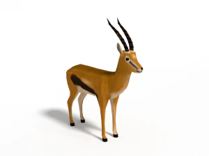 low poly cartoon african animals collection 3D Model