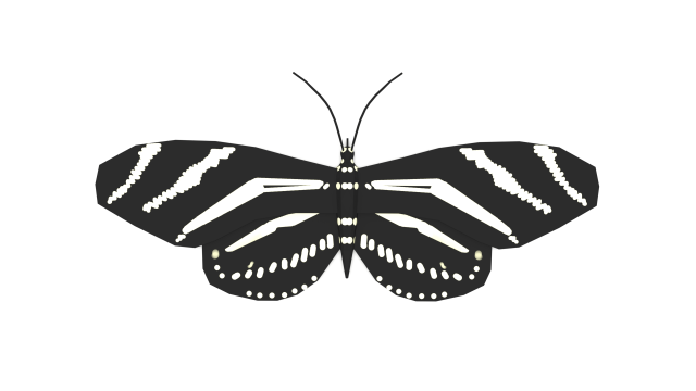 low poly cartoon black butterfly 3D-Modell .c4d .max .obj .3ds .fbx .stl .blend 