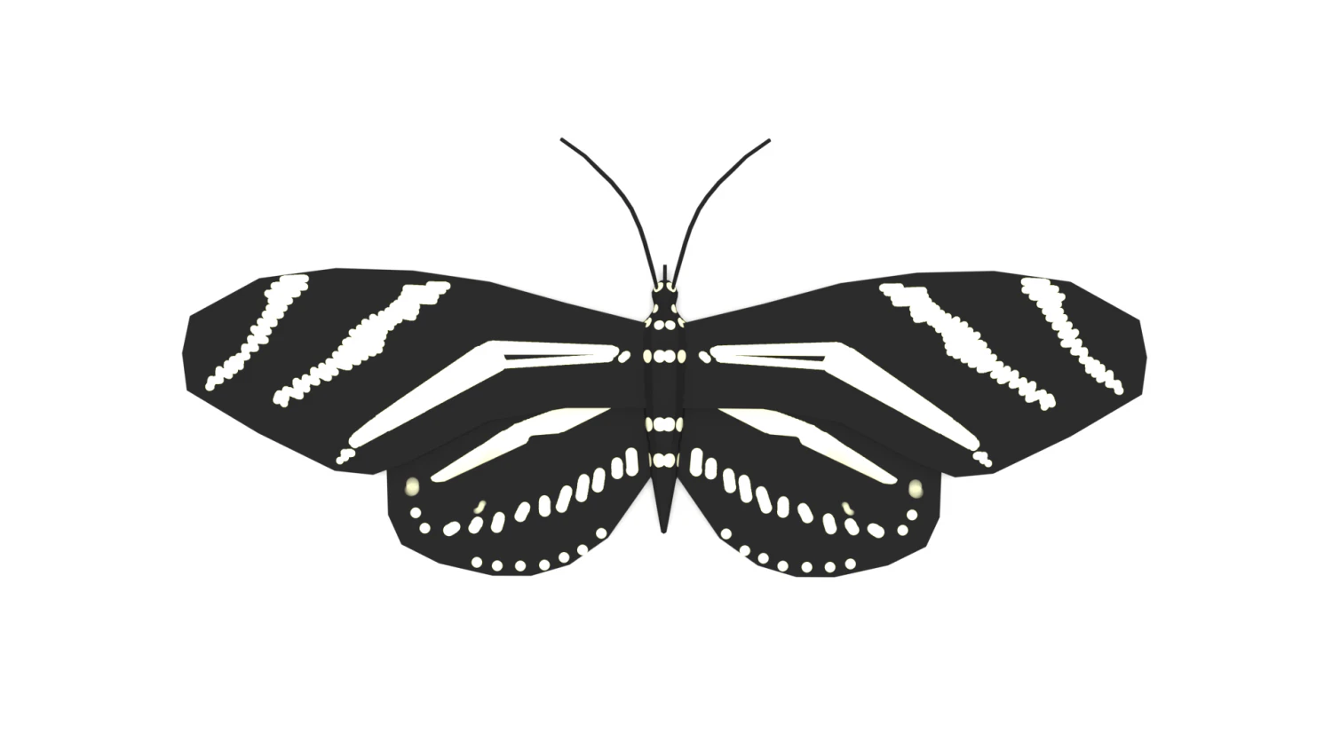 low poly cartoon black butterfly 3D Model .c4d .max .obj .3ds .fbx .stl .blend 
