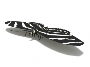 low poly cartoon black butterfly 3D-Modell
