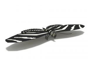 low poly cartoon black butterfly 3D-Modell