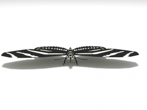 low poly cartoon black butterfly 3D-Modell