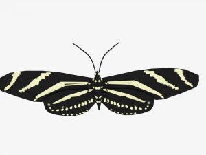 low poly cartoon black butterfly 3D Model