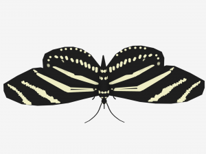 low poly cartoon black butterfly 3D-Modell