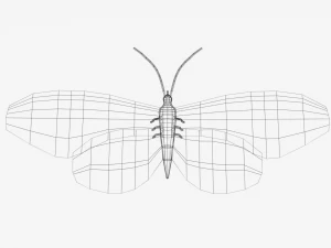 low poly cartoon black butterfly 3D Model