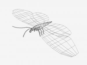 low poly cartoon black butterfly 3D-Modell