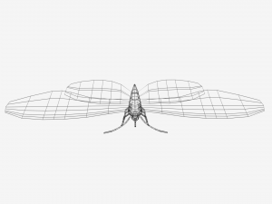low poly cartoon black butterfly 3D-Modell