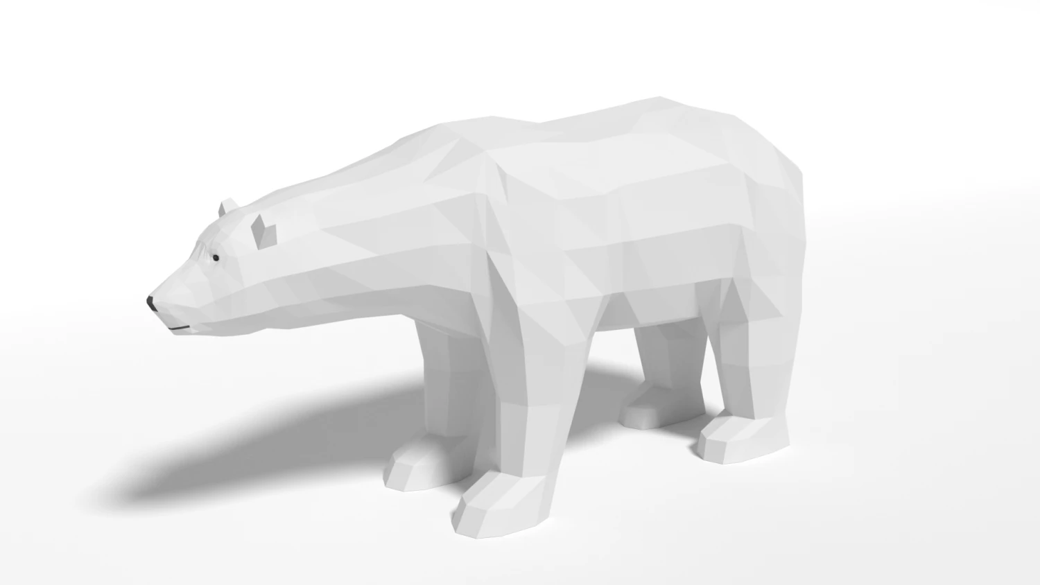 low poly cartoon polar bear 3D Model .c4d .max .obj .3ds .fbx .stl .blend 