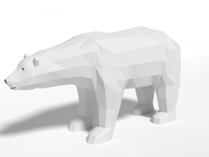 low poly cartoon polar bear Modèle 3D