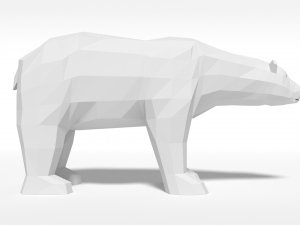low poly cartoon polar bear 3D-Modell