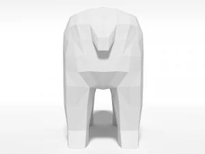 low poly cartoon polar bear 3D Model