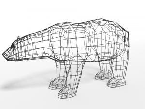 low poly cartoon polar bear 3D-Modell