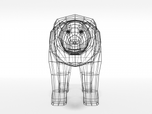 low poly cartoon polar bear 3D-Modell