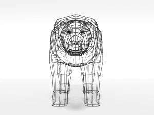 low poly cartoon polar bear 3D Model