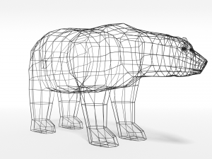 low poly cartoon polar bear 3D-Modell